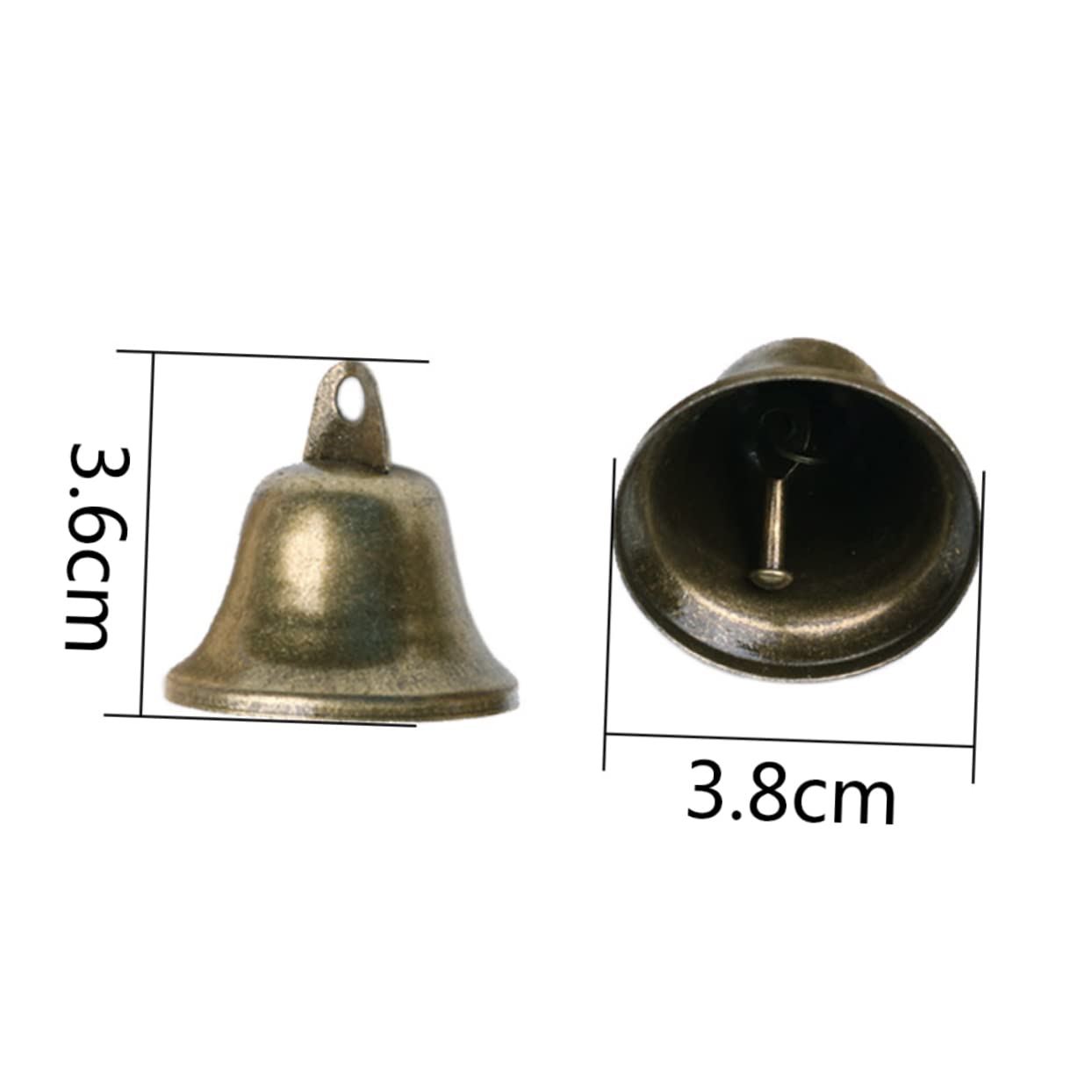 MAGICLULU DIY Handmade Accessories 38mm Bronze Bell Jingle Bell for Christmas Party School Decor
