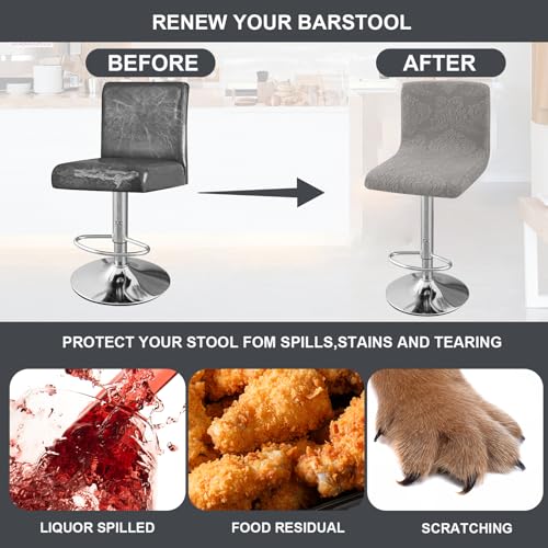 Image of Chair Covers Bar Stool Cover 2pc Bar Chair Cover Swivel Bar Stool Slipcover