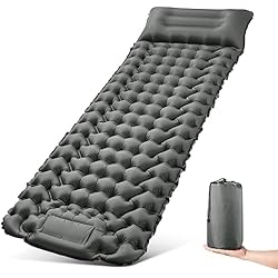 Esterilla Hinchable Camping ikkle Esterilla Camping Autoinflable, 10cm de Espesor Hinchable Colchón de Aire Acampada con Almohada, Colchoneta Camping Aislante Plegable y Impermeable para Exteriores, Acampar, Viajes, Senderismo