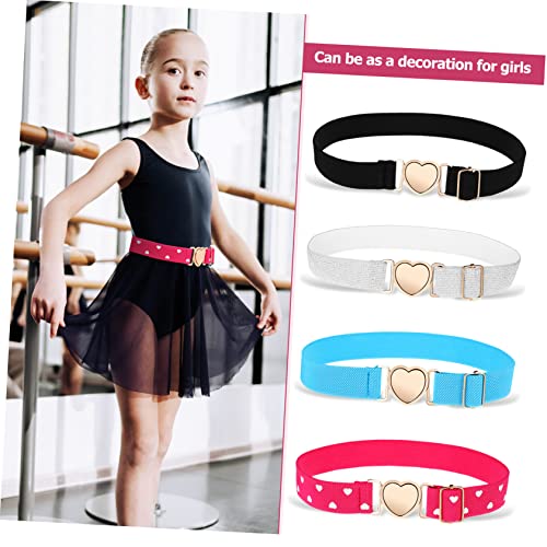 4pcs Decorative Elastic Belt for Boy Girl Girls Soft Heart Buckle Belt Cute Accessory for and Everyday Wear2