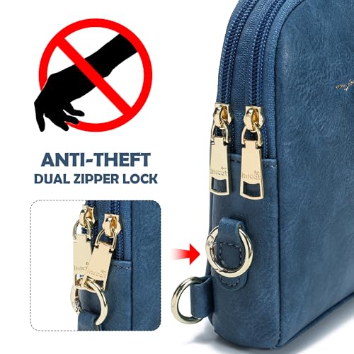 Image of Small Anti Theft Crossbody Bags for Women Faux Leather Sling Purses | RFID Blocking, Lightweight, Travel Essentials, with Security Zippers