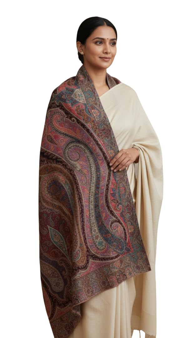 Woolen Shawl for Men, Soft Warm Winter Stole 40x80 Inches, Elegant Traditional Gents Wrap for Cold Weather-picture-19