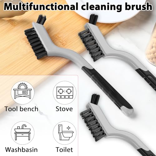 Image of Reallnaive 50 Pcs Mini Wire Brush Set 7 Inch Stainless Steel Brass Nylon Bristles Small Wire Brushes for Rust Removal Paint Scrubbing Deep Cleaning(Nylon,Gray)