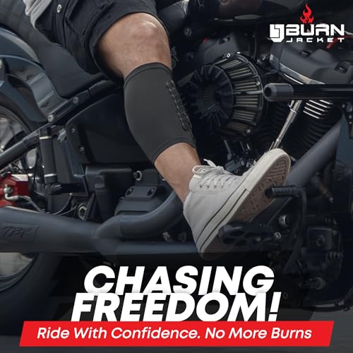 Image of BurnJacket Pro Motorcycle Exhaust Pipe Burn Protective Sleeve Leg Guard Longer Dual Layer Protection, Fits 13.5-18 Inch Calf - Heat Shield for Legs, Calf Guard - Premium Motorcycle Accessories