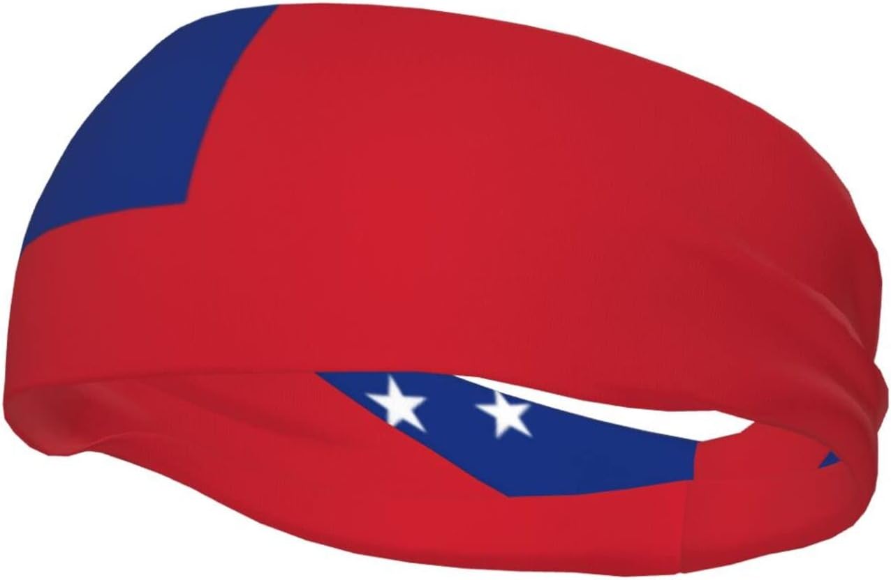 Workout Sweatbands for Head Samoan Flag Sport Hair Bands for Men Women Hair Non Slip Moisture Wicking Headband for Running