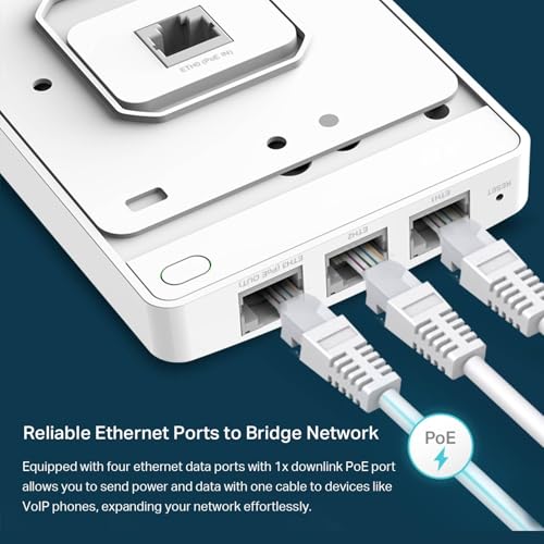 Image of TP-Link EAP235-Wall Omada AC1200 in-Wall Wireless Gigabit Access Point MU-MIMO & Beamforming PoE Powered Quick Installation SDN Integrated Cloud Access & Omada app White