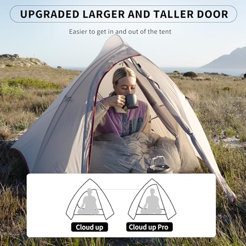 Image of Naturehike Cloud-Up 2 Person Tent Lightweight Backpacking Tent with Footprint - Free Standing Ultralight Camping Hiking Backpack Tents Two Person Tent