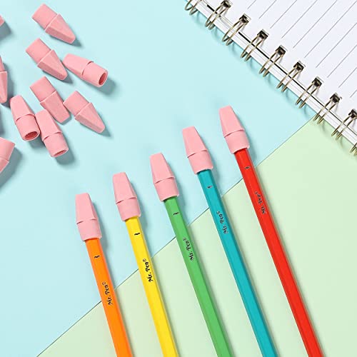 Image of Mr. Pen- Pencil Top Erasers, 120 Pack, Pink, Latex-Free | No-Smudge Cap Pencil Erasers for Precise Erasing, Kids, Teachers, Studying Supplies