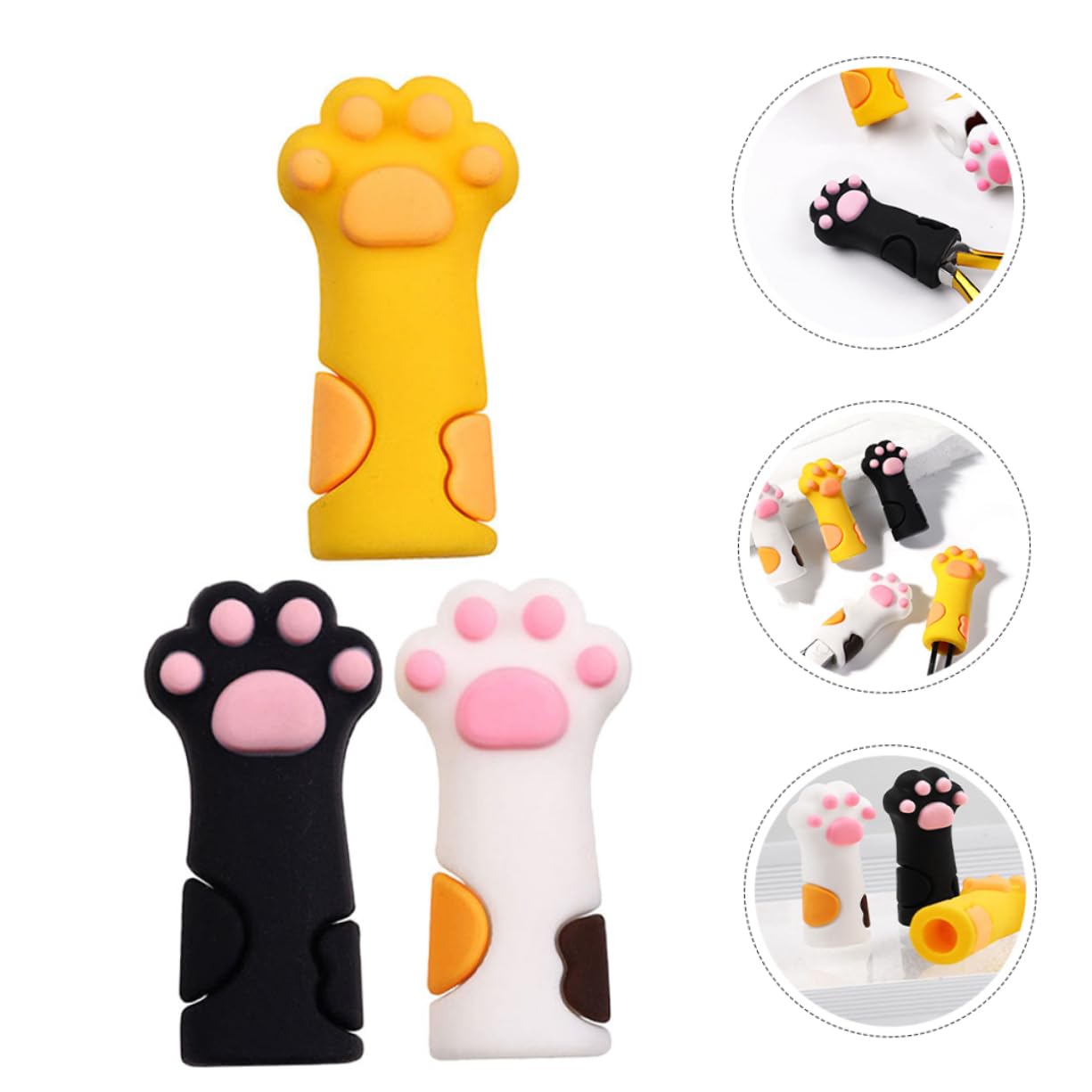 Healvian 60pezzi Coperture Protettive in Silicone Per Cuticole Design Carino Per Sicurezza e Manicure Adatte Pinzette e Per Unghie Multi-colore Bianco Giallo