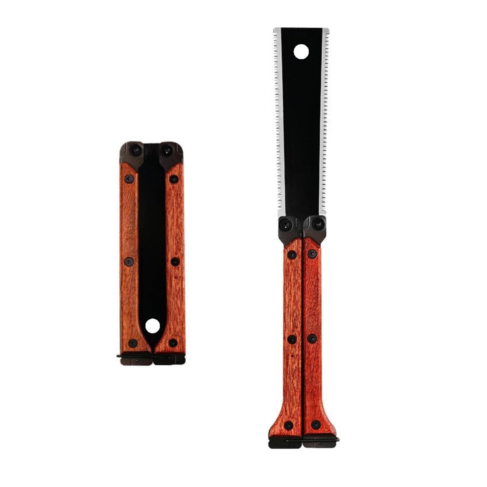 Japanese Pull Saw, Folding Saw with Double-Edged Blade for Wood Cutting, for Camping and Woodworking, Foldable Design Measures 165mm*45mm When Closed