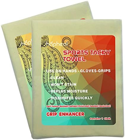 Tacky Towel for Golf and Tennis,Grip Enhancer for Hands (2 Pack Ligth Yellow)