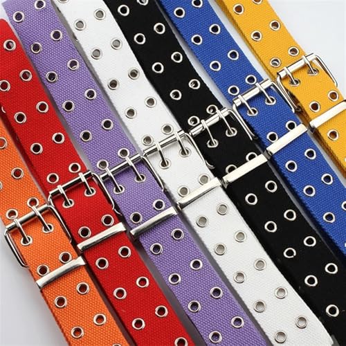 Long Personality Harajuku Casual Rings Black Metal Belt Students Jean Canvas Waist Belts Silver Pin Buckle2