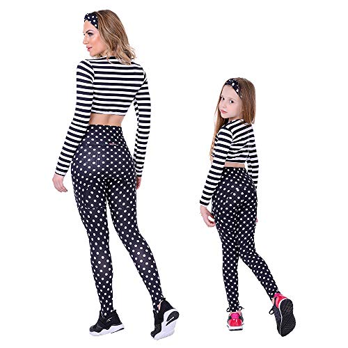 Kit Fitness Tal Mãe Tal Filha Listrado Preto Summer Soul (GG/8)