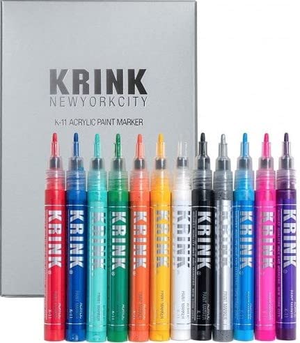 Graff-CityKrink K-11 Box Set - 12 Pack Acrylic Water Based Permanent Marker Pens - 3mm Round Nib