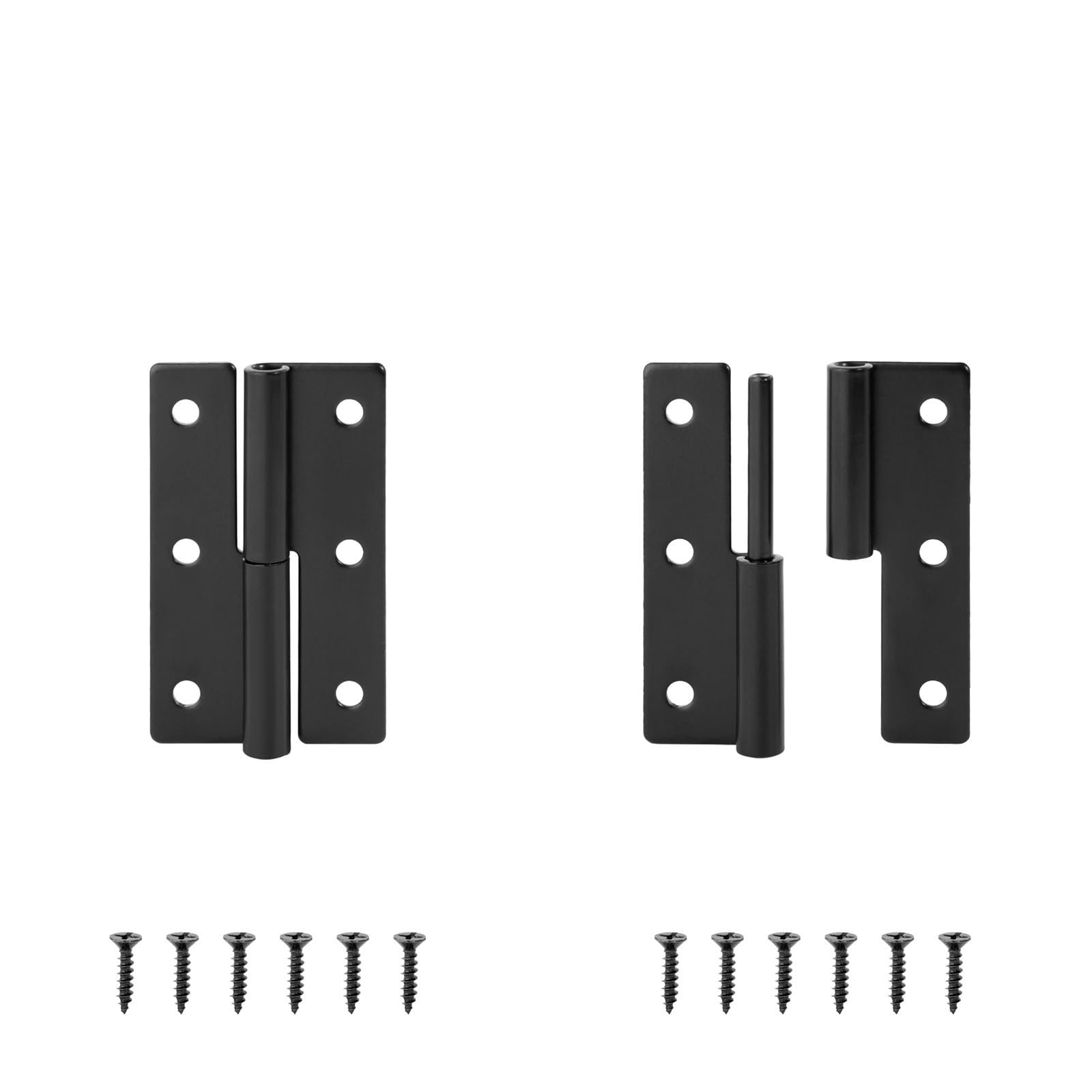 Window Hinge 2PCS Stainless Steel Detachable Hinge 270 Degree Black Removable Wooden Furniture Door Hinges for Cabinet Cupboard Closet Box for Cabinet, Door, Window(Black 62mm Left)
