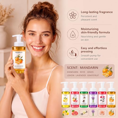 Image of 6 Pack Natural Citrus Scent Foaming Hand Soap with Pump, 8.75 Fl.oz