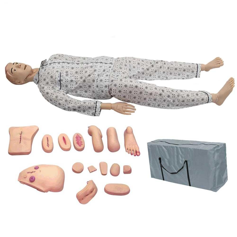 DSeenLeap Teaching Model,Nursing Training Mannequin Geriatric Training Manikin Patient Care Skills Mannequin with Interchangeable Genitals and Storage Bag for Nursing Medical