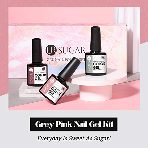 UR SUGAR UV Nagellack Set Shellac Set 6 Gelnägel Farben Nude Grau Farbgel für Gelnägel Rosa Gellack Nageldesign-Sets… – Bild 7