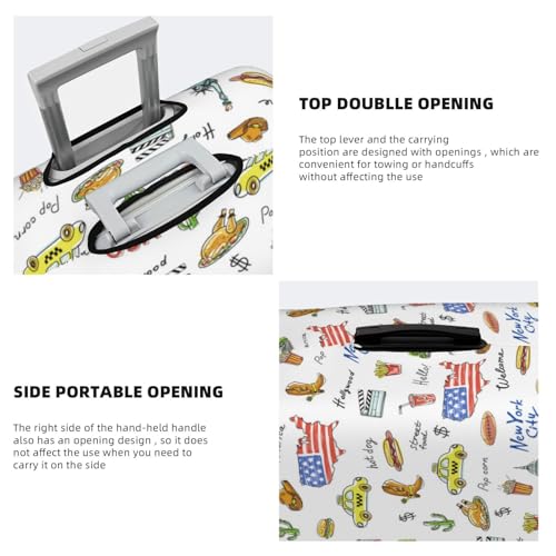 VOSERY Travel Luggage Cover - America Landmarks Washable Suitcase Covers Protector Fits 18-32 Inch Luggage3