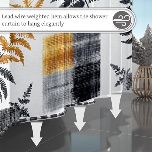 Rideau de douche abstrait 180x200 polyester imperméable avec crochets inclus - 5