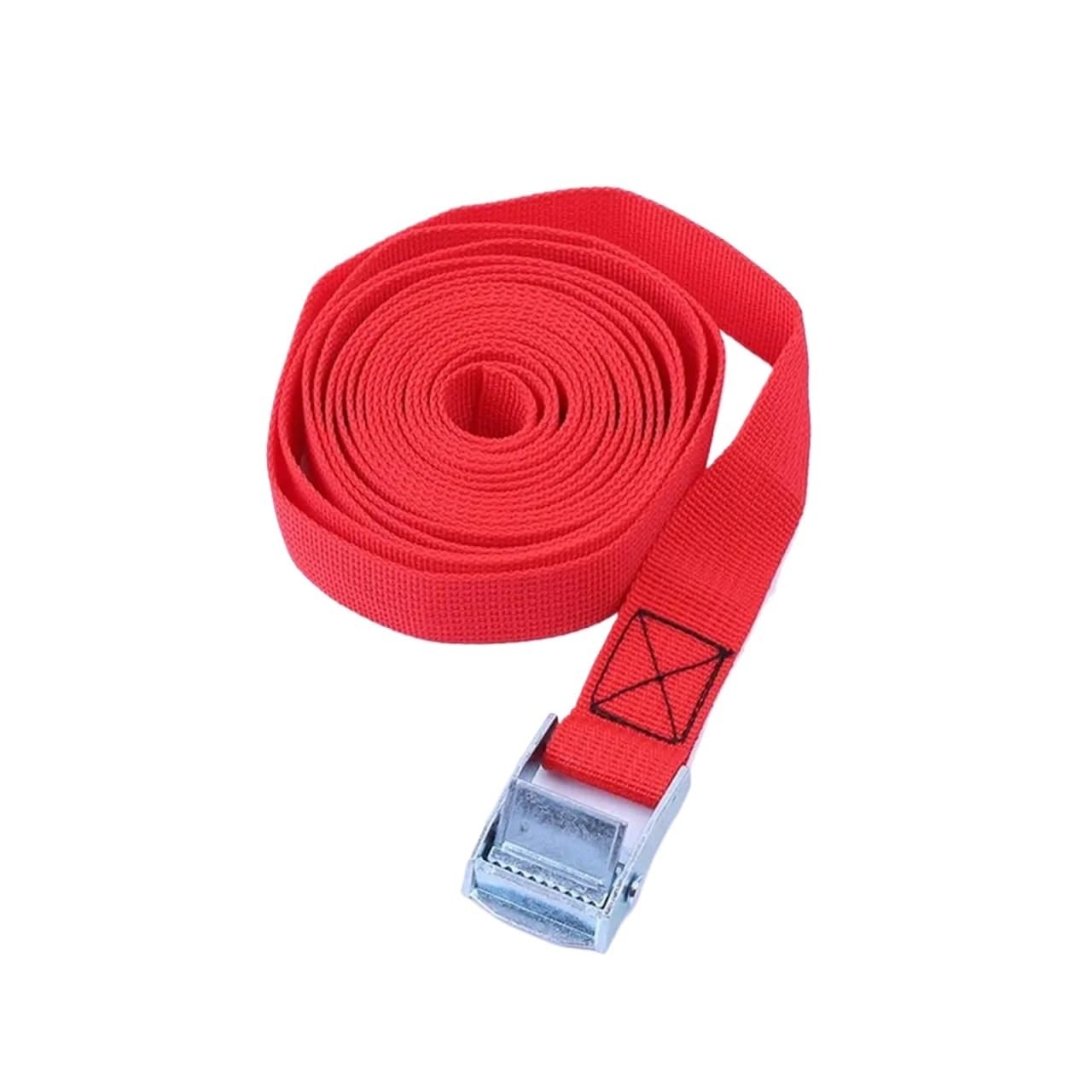 Zurrgurt, 6M Auto Spannseil Zurrgurt Starker Ratschengurt Gepäcktasche Ladungszurrung Mit Metallschnalle Schleppseilspanner(1pc red)