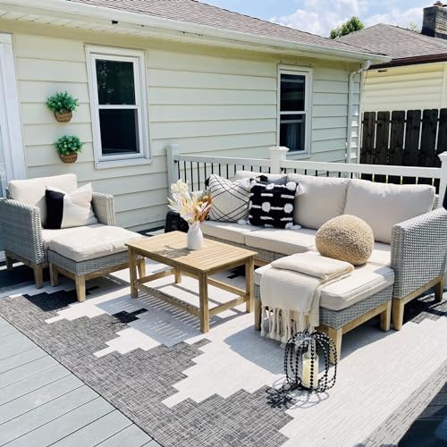 Sophia & William Outdoor Patio Furniture Sets, 5-Piece All-Weather Patio Conversation Set, High Back...