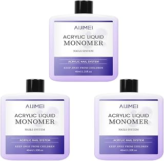 Acrylic Liquid Monomer for Long Lasting 40ml Acrylic Liquid Professional Nail Art Supplies Suitable for Salon and Home (3pcs)