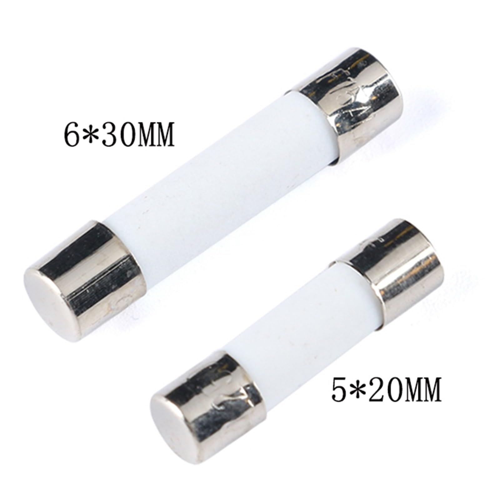 NURII 100 Uds 5 * 20mm Fusible de cerámica de soplado rápido, 5x20mm 250V 1A 2A 3A 4A 5A 6A 10A 15A 20A 6 * 30mm Kit Surtido de fusibles de Tubo (Color : 10A, Size : 100Pieces 6 x 30MM)