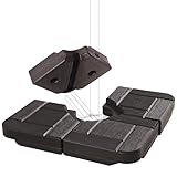 FRUITEAM 4-Pcs Patio Offset Umbrella Base, Heavy Duty Cantilever Umbrellas Weight Stand, Water Sand Filling Spouts, 190lbs Weights Base for 8-10ft Outdoor Hanging Umbrellas Use