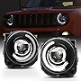 ACANII - For Blk 2015-2018 Jeep Renegade LED DRL Tube Mono-Eye Projector Headlights Headlamps Driver + Passenger Side
