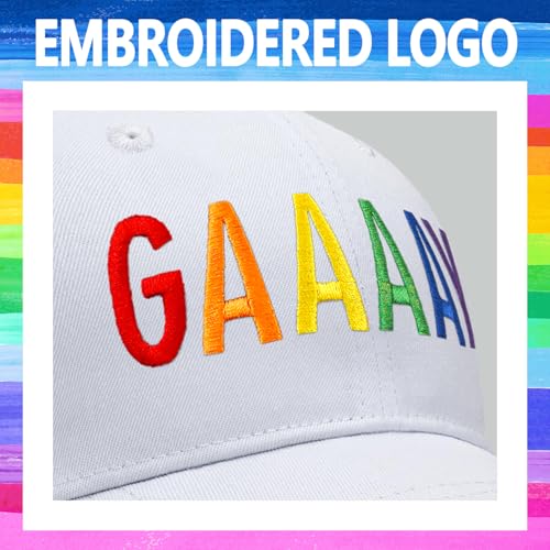 Image of Gay Pride Trucker Hat for Men and Women Rainbow LGBT Embroidered Adjustable Washable Baseball Cap Accessories Gifts
