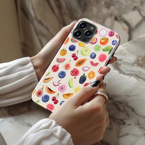 STARVIP for iPhone 12 Pro Max Case Cute–Wireless Charging Compatible–Dual-Layer Shockproof Protection with Stylish Wildflower Design – Chic Protective Cover for Women - Fruit Illustration by STARVIP - Image 2