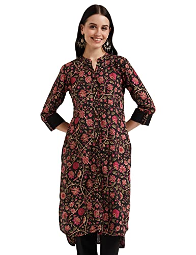 Image of Amazon Brand - Myx Women Printed Cotton Regular Fit Kurta (Available in Plus Sizes)