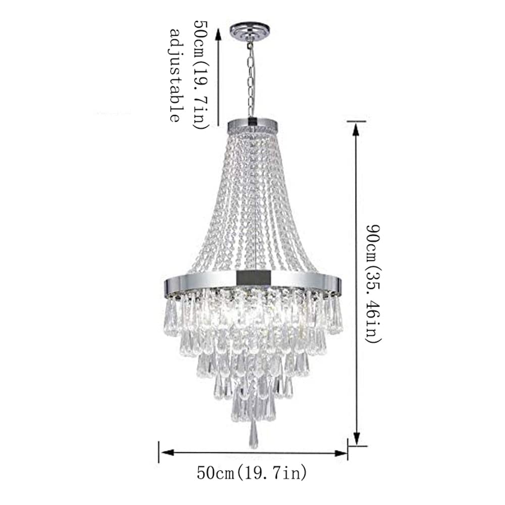 Lámpara de araña, Lámpara de araña de Cristal de Lujo de 7 Luces para Sala de Estar, lámpara Colgante de Techo, decoración Moderna para Comedor, lámpara Colgante para Escalera de v