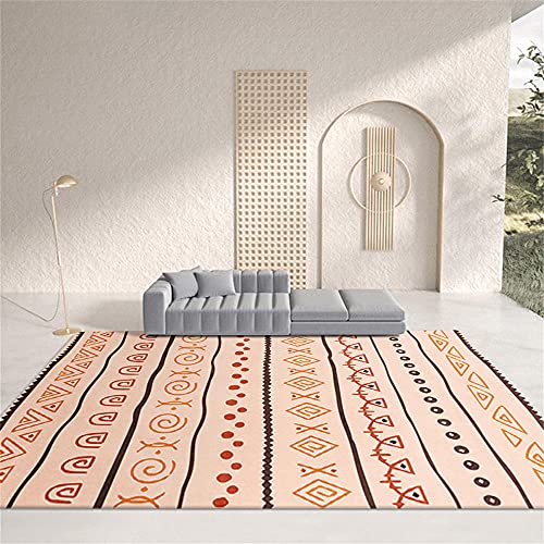 Tapis de salon design géométrique noir orange 120x160 cm - 2