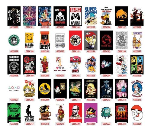 Kit 10 Placas Pvc - Games - Geek - Heróis - Jogos - Marvel