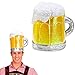 Divertido Sombrero Oktoberfest Jarra de Cerveza para Adulto/Amarillo/Cómico Sombrero de Fiesta Vaso de Cerveza Fiesta de Verano y BBQ