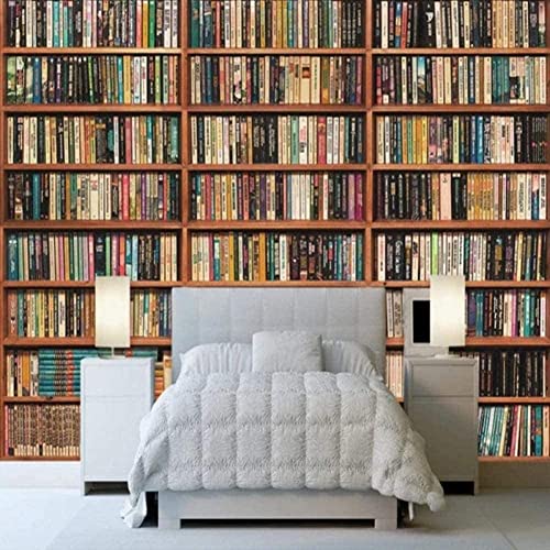 Papier Peint Autocollant 3D Bibliothèque pour Relooker un Mur sans Colle