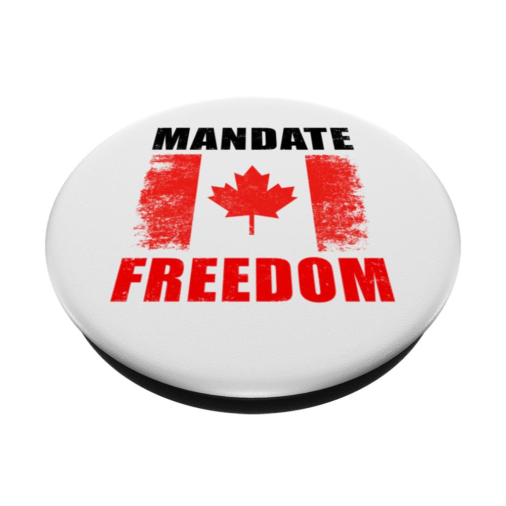 Mandate Freedom: United Canadian Patriot Truckers & Support PopSockets Swappable PopGrip, Black - Image 2