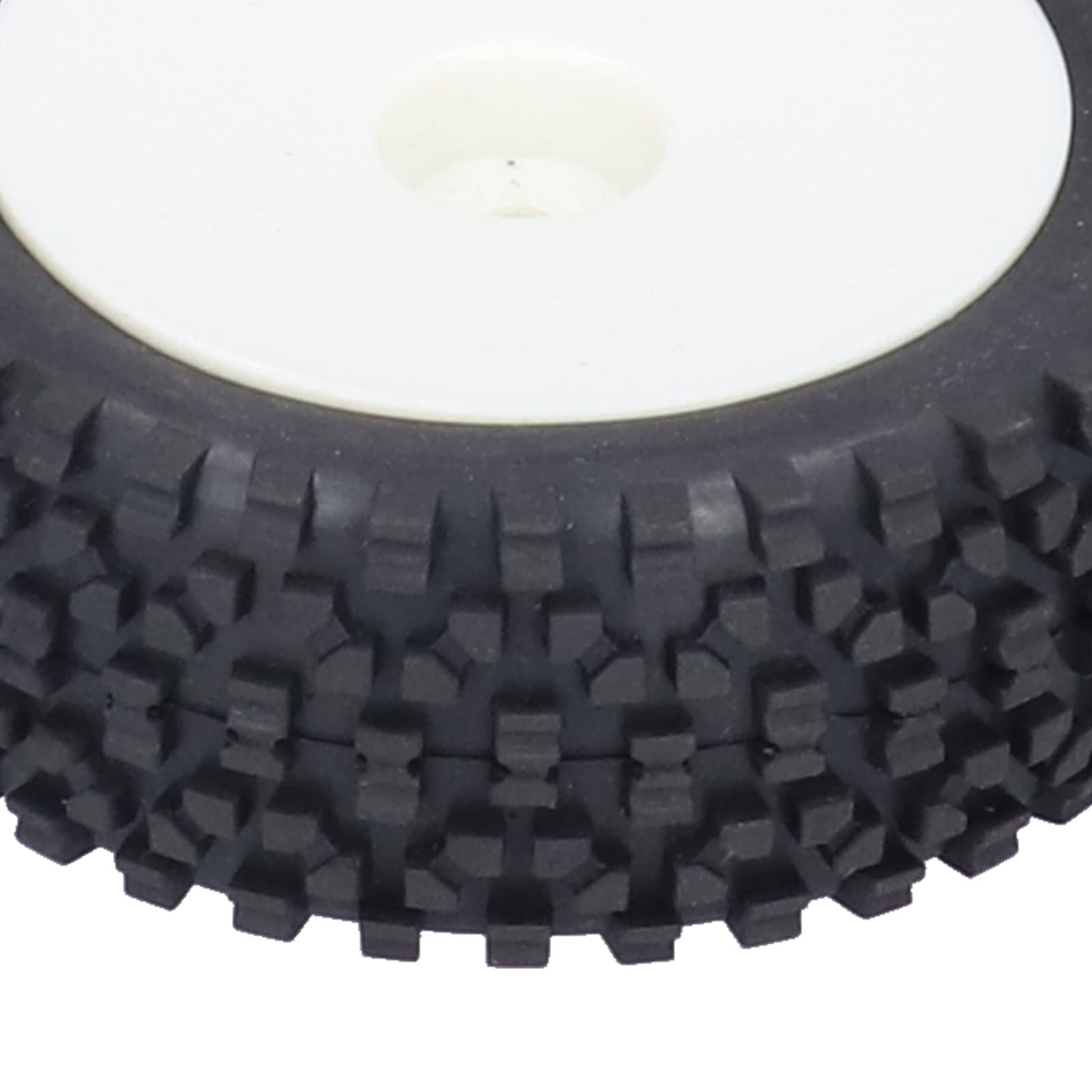 Set 4 Pezzi Pneumatici RC 1/10, Ruote in Gomma per Auto da Corsa e Buggy Telecomandati, Mozzi Ruota ad Alta Resistenza, Sostituzione Professionale per Modellismo, Grip Ottimale, Nero