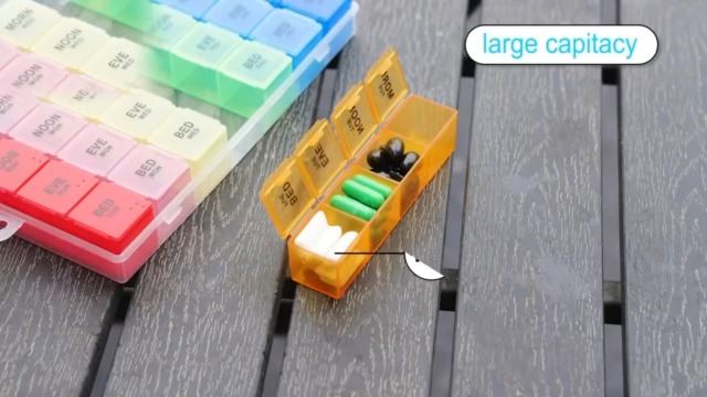 Amazon.com: ZVZM Weekly Pill Organizer 4 Times a Day, Large