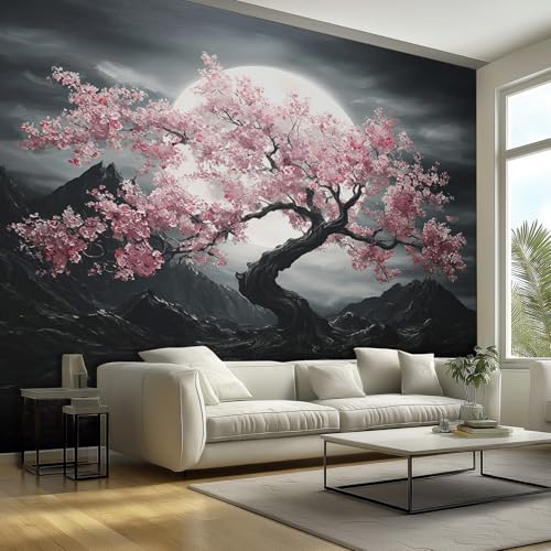 Generic Cherry Blossom Tree Wallpaper & Wall Murals, 79' W x 55' H - Asian Japanese Wall Mural Decoration, Cherry Blossom Home Decor for Bedroom, Living Room, Waterproof - Not Peel and Stick - Ha5804