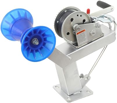 1200lb Capacity Boat Trailer Winch Stand with Roller Adjustable 3"x4" Trailer Winch Mount for Fishing Boats Motorboats Galvanized Corrosion-Resistant Frame Non-Scratch Polyurethane Roller