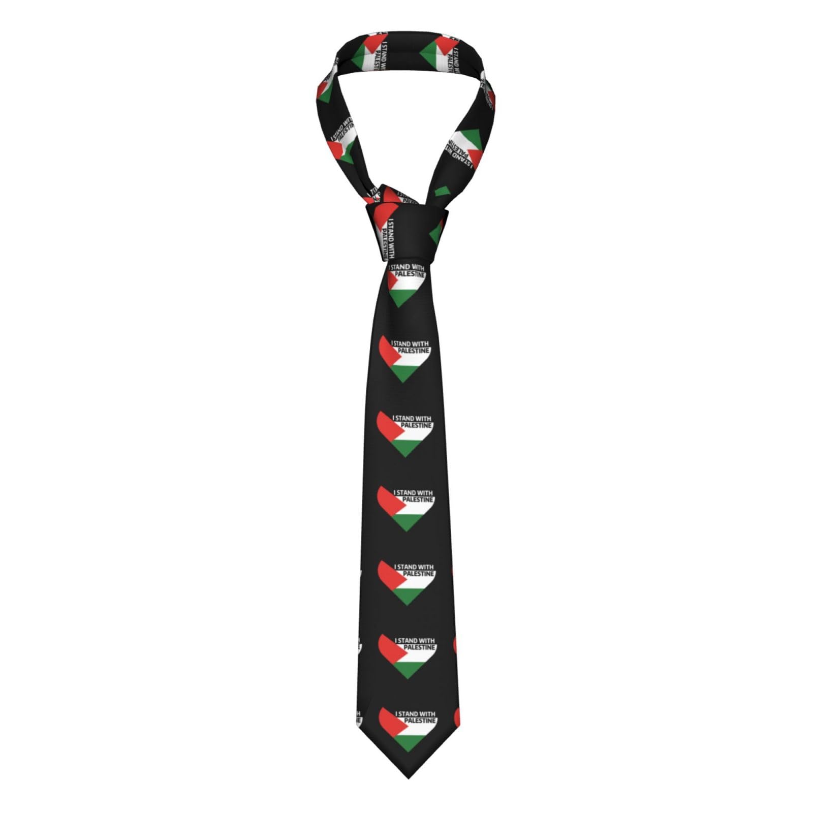 FJQWKLF I Stand With Palestine Men'S Necktie Fashion Men'S Tie Formal Party Neck Ties Set