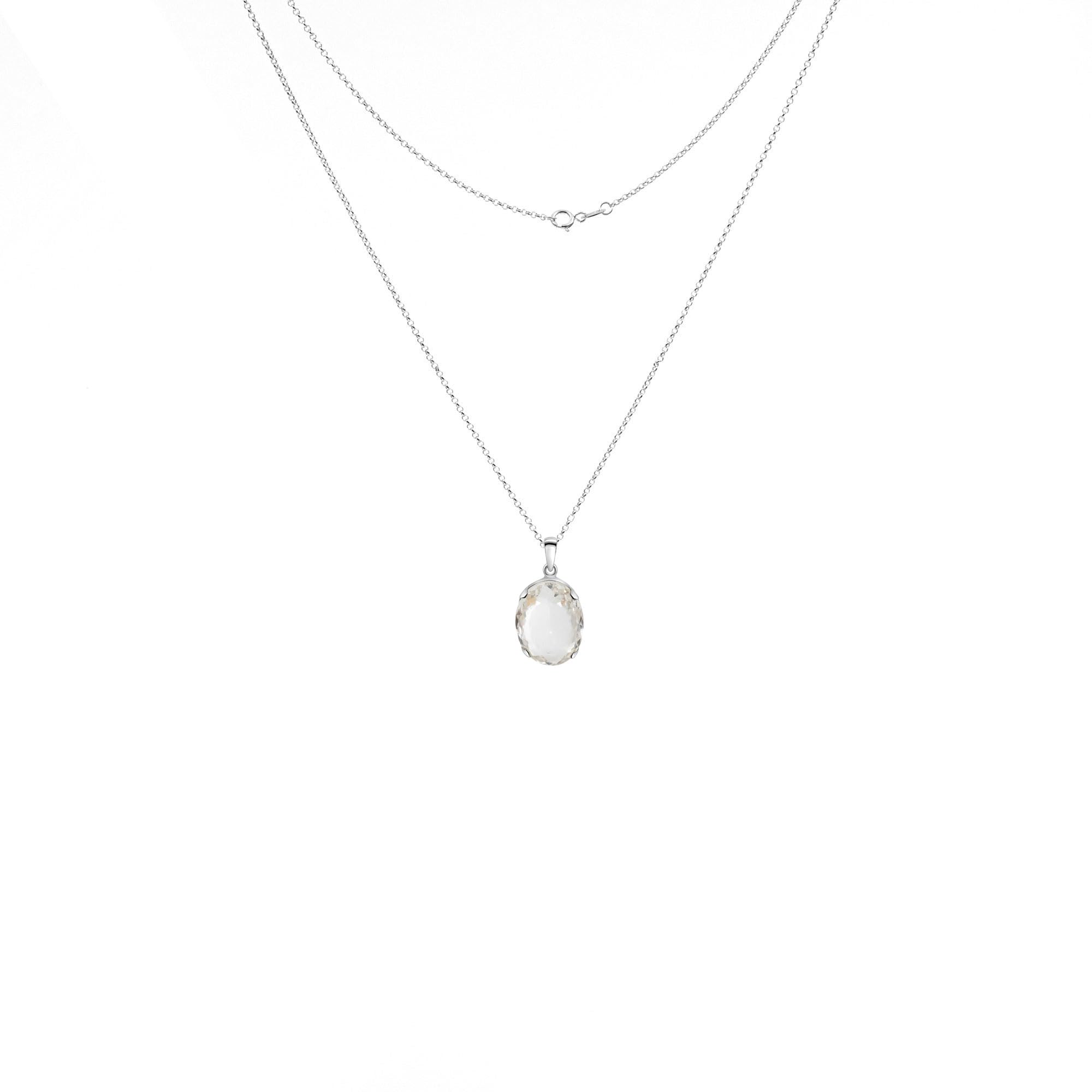 Circle Rolo Link Chain 1,5 mm Halskette 925 Sterling Silber Bergkristall Anhänger Damen/Herren Schmuck