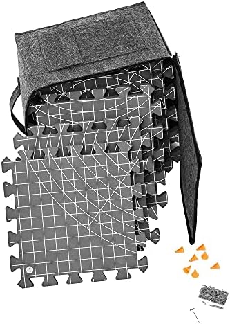 Blocking Mats for Knitting - Extra Thick Blocking Boards for Wet and Steam Includes Grids for Crochet Projects or Needlepoint, Knitting Mats with 100 T-pins and Non-Oven Storage Bag [9-Pack],
