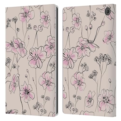 Étui portefeuille Amazon Fire Max 11 en cuir Roses Sauvages Anis Illustration