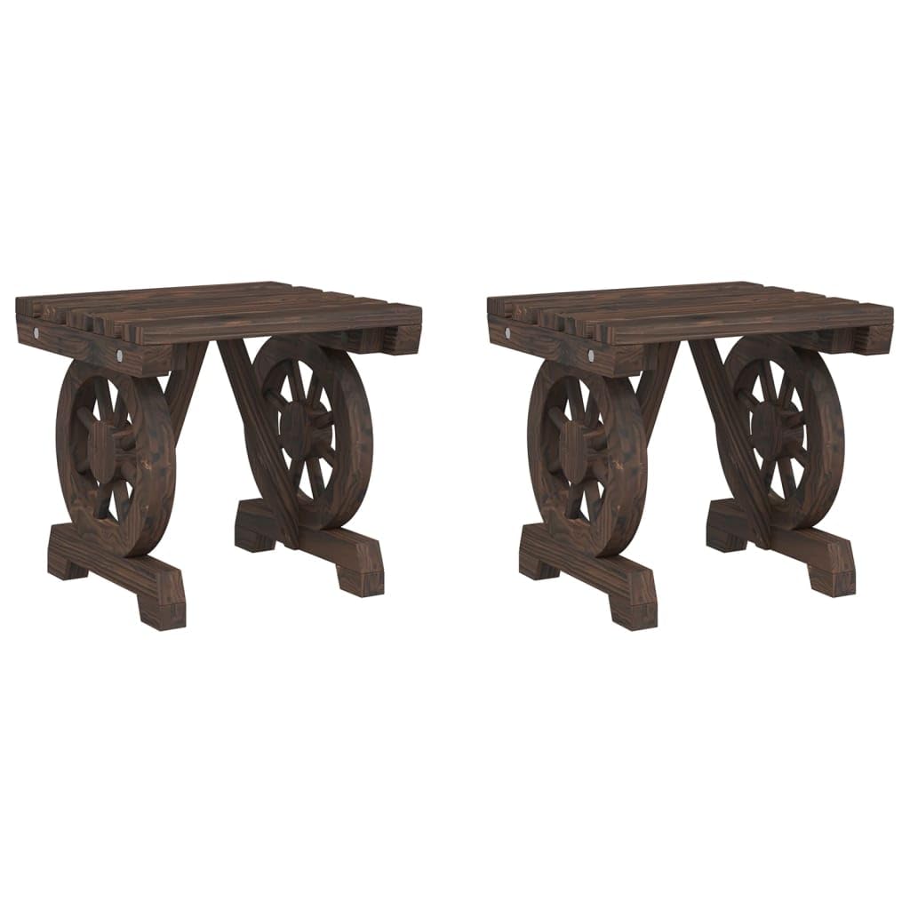 Taboret outdoorowy z podłokietnikami, 2 szt. lite drewno jodłowe