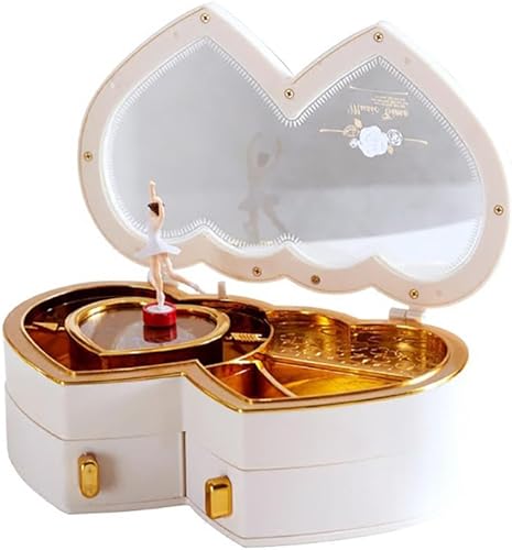 Caja de joyería para niñas, cajas de música para niñas, caja de música de bailarina, caja de joyería musical, caja de música giratoria de ballet