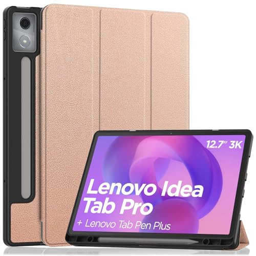 Coque Idea Tab Pro 12,7 2025 fine or rose en silicone souple antichoc smart